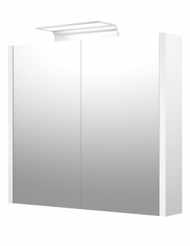 Spoguļskapītis ar ALUMINIUM LED apgaismojumu Raguvos Baldai SERENA 75 CM glossy white 1405411