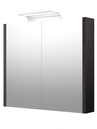 Шкафчик с зеркальными дверцами и ALUMINIUM LED подсветкой Raguvos Baldai SERENA 75 CM black oak 1405401 image 1