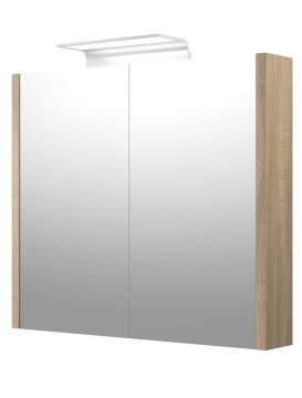 Spoguļskapītis ar ALUMINIUM LED apgaismojumu Raguvos Baldai SERENA 75 CM grey oak 1405410