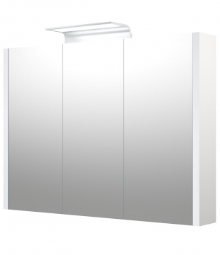 Шкафчик с зеркальными дверцами и ALUMINIUM LED подсветкой Raguvos Baldai SERENA 90 CM glossy white 1405611