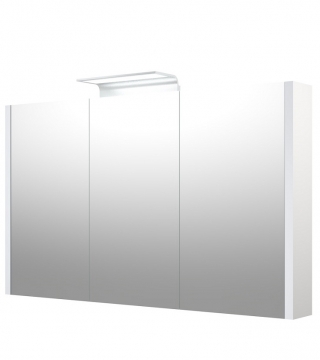 Spoguļskapītis ar ALUMINIUM LED apgaismojumu Raguvos Baldai SERENA 110 CM glossy white 1405811