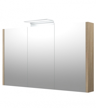 Шкафчик с зеркальными дверцами и ALUMINIUM LED подсветкой Raguvos Baldai SERENA 110 CM grey oak 1405810