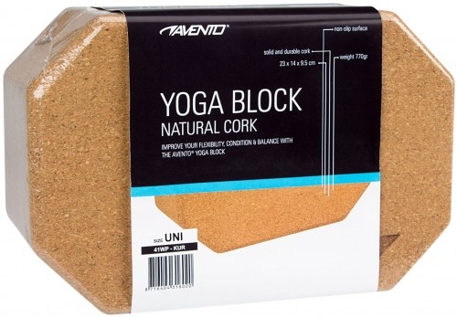Schreuderssport Yoga brick AVENTO 41WP 23 x 14 x 9.5 cm cork image 4