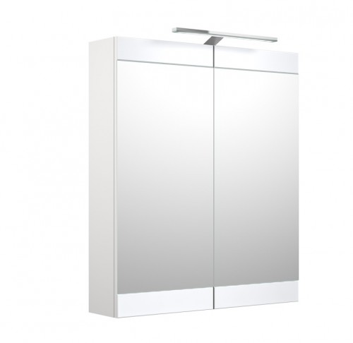 Spoguļskapītis ar GARDA LED apgaismojumu Raguvos Baldai SERENA RETRO 60 CM glossy white 1302311 image 1
