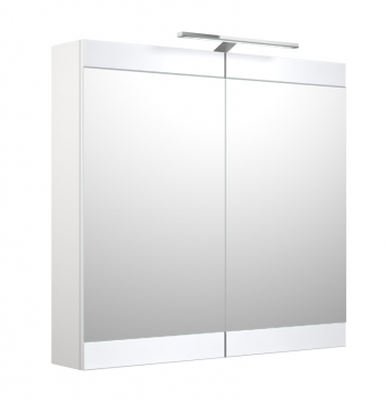 Шкафчик с зеркальными дверцами и GARDA LED подсветкой Raguvos Baldai SERENA RETRO 75 CM glossy white 1302411