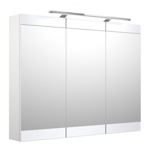 Spoguļskapītis ar GARDA LED apgaismojumu Raguvos Baldai SERENA RETRO 90 CM glossy white 1302611 image 1
