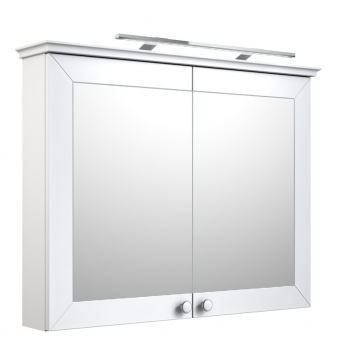Шкафчик с зеркальными дверцами и GARDA LED подсветкой Raguvos Baldai SIESTA 94 CM matt white 170161260