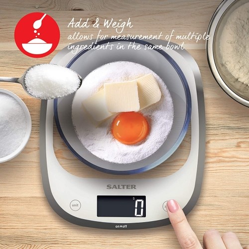 Salter 1050 WHDR White Curve Glass Electronic Digital Kitchen Scales image 4