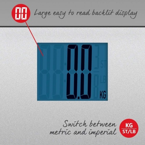 Salter 9075 SVGL3R Max Electronic Digital Bathroom Scales - Silver image 3