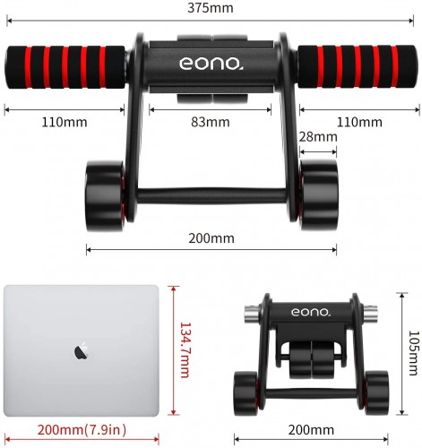 EONO Ab Roller Abdominal Trainer with Knee Mat image 4