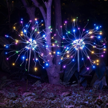 120 LED dārza gaismas ūdensizturīga uguņošana (IP65) ar saules enerģiju darbināmas