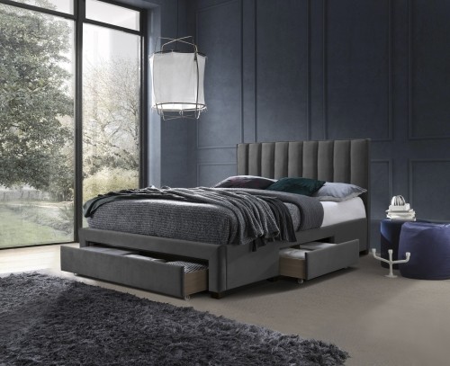 Halmar GRACE bed with drawers, color: grey image 1