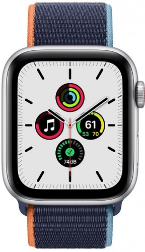 Apple Watch SE GPS + Cellular 44mm Sport Loop, silver/deep navy (MYEW2EL/A) image 1