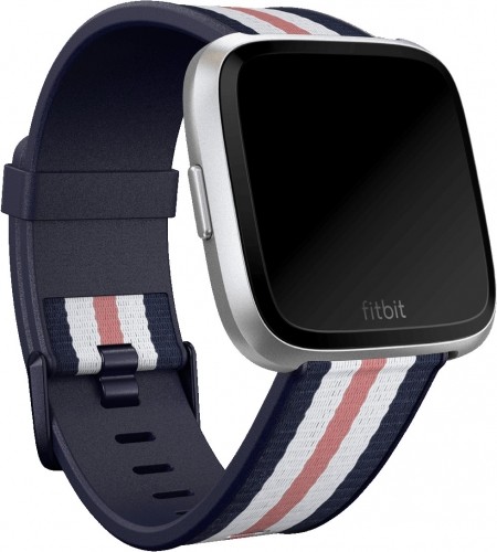 Fitbit watch strap Versa Woven L, navy/pink image 2