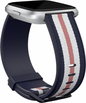 Fitbit watch strap Versa Woven L, navy/pink