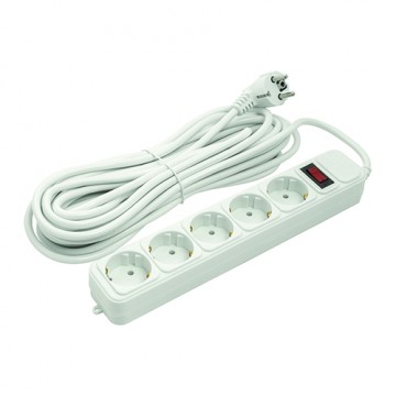 Extradigital Extension cord 10m, 5 sockets, with switch