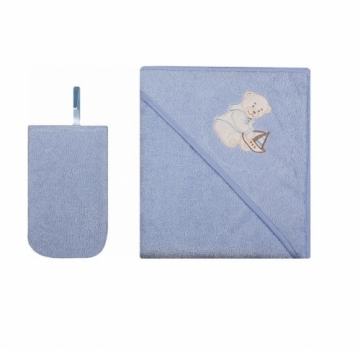 WOMAR double after bath covers with a washcloth 80x80 cm Light Blue