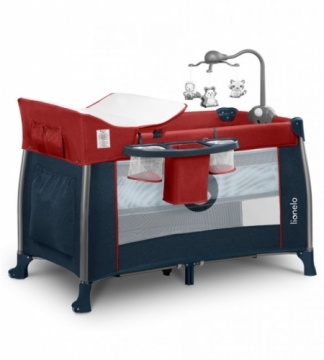 Saliekamā gulta THOMI burgundy blue (2 līmeņi) Lionelo, Akcija