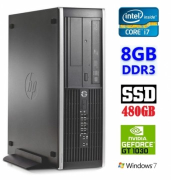 Hewlett-packard HP 8100 Elite SFF i7-860 8GB 480SSD GT1030 2GB DVD WIN7Pro