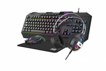 Don One GS100 4in1 Gaming Set incl. Keyboard, Mouse, Headset and Mousepad, Nordic Layout (PC)