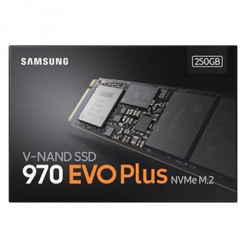 Samsung 970 Evo Plus 250 GB, SSD interface M.2 NVME, Write speed 2300 MB/s, Read speed 3500 MB/s