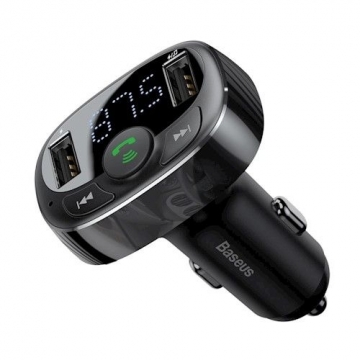 Baseus  Transmiter FM T-Type S-09A Bluetooth MP3 Car Charger Black
