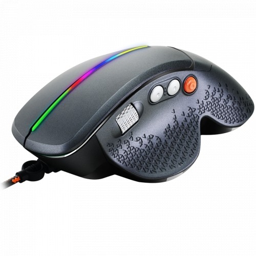 CANYON Apstar GM-12 Wired High-end Gaming Mouse with 6 programmable buttons, sunplus optical sensor, 6 levels of DPI and up to 6400, 2 million times key life, 1.65m Braided USB cable,Matt UV coating surface and RGB lights with 7 LED flowing mode, size:123 image 2
