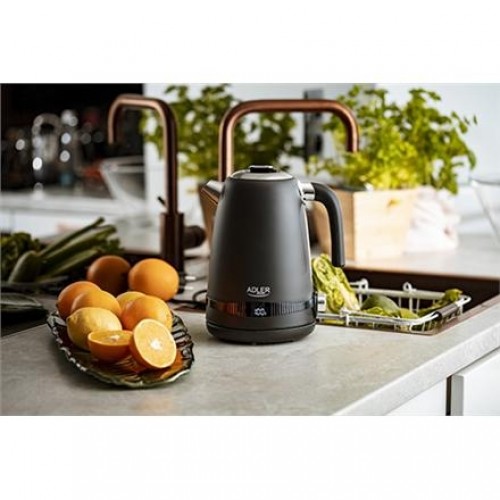Adler Kettle AD 1295b Electric, 2200 W, 1.7 L, Stainless steel, 360° rotational base, Black image 1