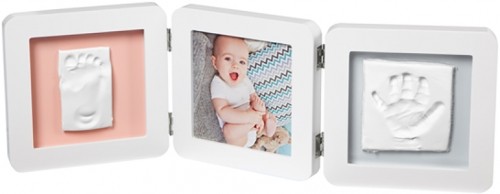 Baby Art Double 2P Essentials komplekts mazuļa pēdiņu/rociņu nospieduma izveidošanai, balts - 3601097200 image 1