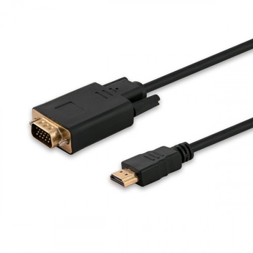Savio HDMI (19pin) to VGA (15pin) Adapteris Melns image 1