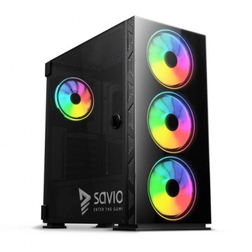 Savio Prime X1 ARGB Datora korpuss / stikls / melns