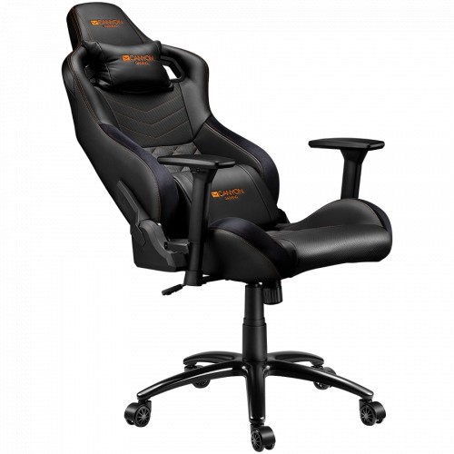 CANYON Nightfall GС-7 Gaming chair, PU leather, Cold molded foam, Metal Frame, Top gun mechanism, 90-160 dgree, 3D armrest, Class 4 gas lift, metal base ,60mm Nylon Castor, black and orange stitching image 4