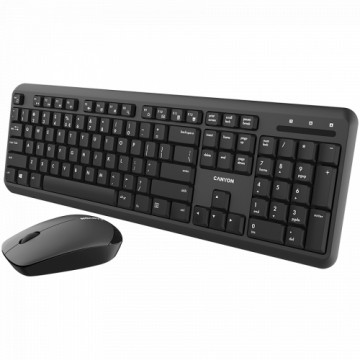 Canyon Wireless combo set,Wireless keyboard with Silent switches,105 keys,RU layout,optical 3D Wireless mice 100DPI black