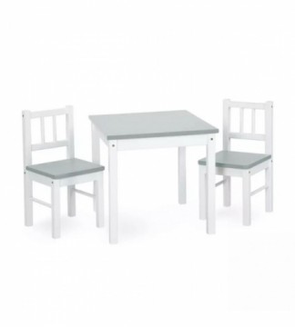 Galdiņš un divi krēsliņi JOY white/grey KLUPS