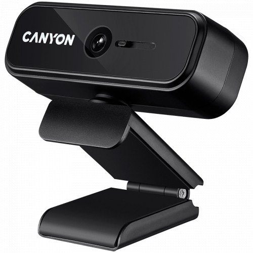 CANYON C2 720P HD 1.0Mega fixed focus webcam with USB2.0. connector, 360° rotary view scope, 1.0Mega pixels, built in MIC, Resolution 1280*720(1920*1080 by interpolation), viewing angle 46°, cable length 1.5m, 90*60*55mm, 0.104kg, Black image 1
