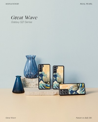 iKins case for Samsung Galaxy S21 great wave off image 3