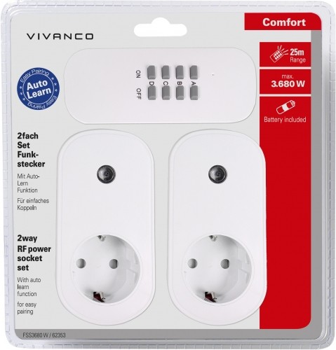 Vivanco socket set RF 3680W 2pcs (62353) image 1