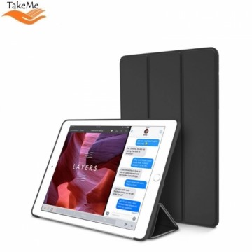Take Me TakeMe Plāns Planšetdatora sāniski atverams maks ar silikona aizmugurējo daļu priekš Apple iPad Air 2 Melns