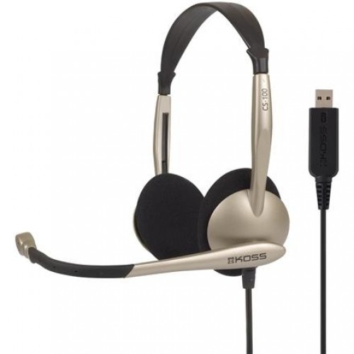 Koss Headphones CS100USB Headband/On-Ear, USB, Microphone, Gold, Noice canceling, image 1