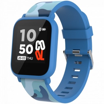 Canyon kids smart watch, 1.3 inches IPS full touch screen, blue plastic body, IP68 waterproof, BT5.0, multi-sport mode, built-in kids game, compatibility with iOS and android, 155mAh battery, Host: D42x W36x T9.9mm, Strap: 240x22mm, 33g