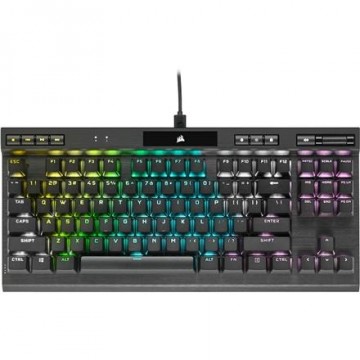 Corsair K70 RGB TKL  Mechanical Gaming keyboard, RGB LED light, NA, Wired, Black