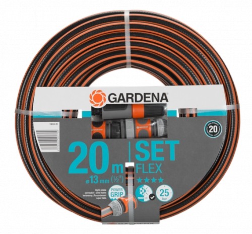 Gardena Comfort Flex šļūtene 13mm, 20m, elastīgāka komplekts image 1