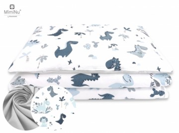 MIMINU Dino Navy gultas veļas komplekts 2 daļas, 135x100cm, 40x60cm