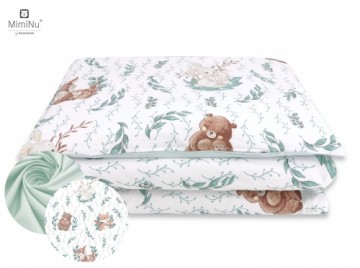 MIMINU Lulu Natural 2 pcs cot bedding set Cold Mint, 135x100cm, 40x60cm