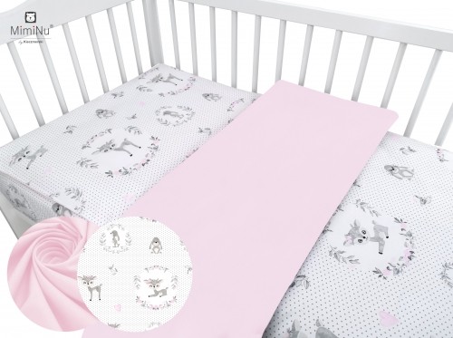 MIMINU Deer Pink gultas veļas komplekts 2 daļas Pink, 135x100cm, 40x60cm image 3