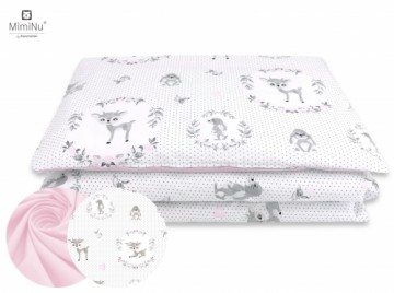 MIMINU Deer Pink gultas veļas komplekts 2 daļas Pink, 135x100cm, 40x60cm