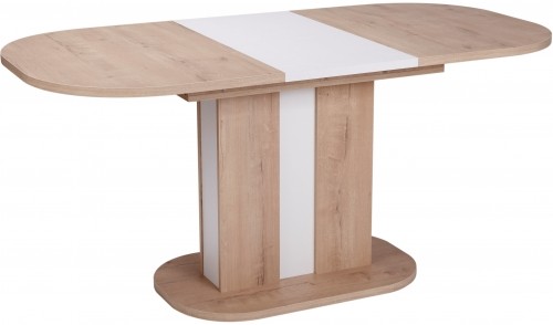 Dining Table DISCO (1200-1600x800x755) IRISH OAK / WHITE image 1