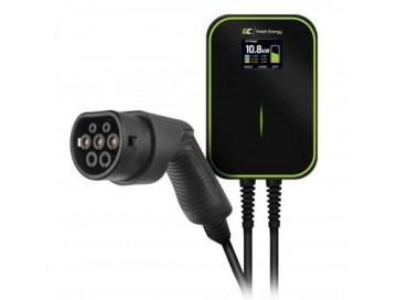 Green Cell EV14 electric vehicle charging station Black Aluminium Wall 3 Built-in display LCD