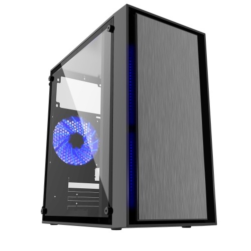 Gembird CCC-FORNAX-960B midi-tower ATX case Fornax 960B - 3x blue LED fan, 2x USB 3.0, acrylic side panel, black image 1