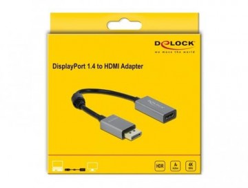 DeLOCK 66436 video cable adapter 0.2 m DisplayPort HDMI-A Black, Grey